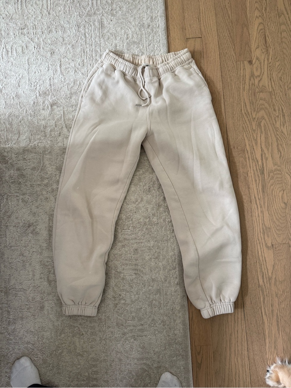Abercrombie & Fitch Cream Drawstring Joggers